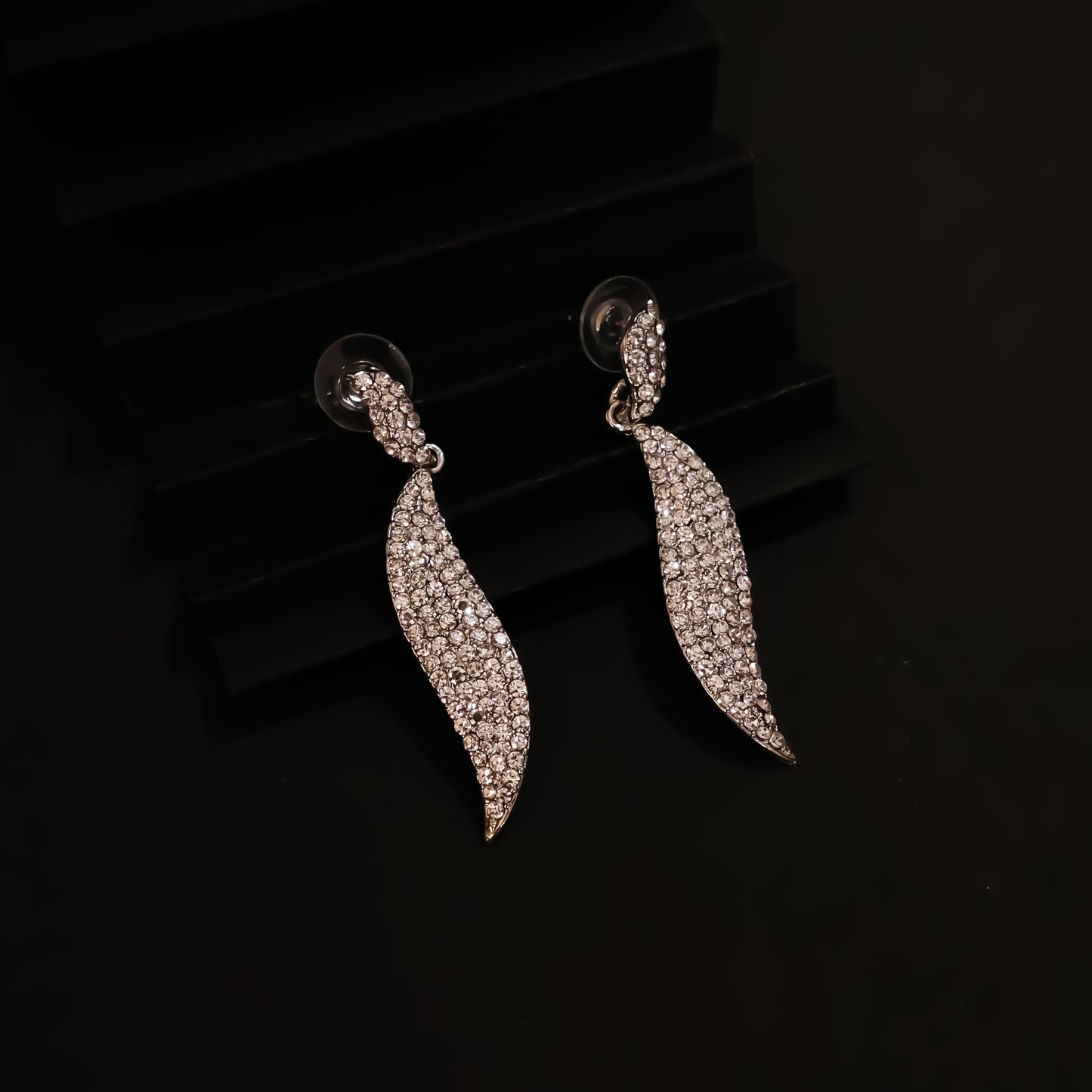 Reet & Riwaz's Shimmery Flame Gold Drop Earrings, zirconia Gold Plated Drops & Danglers for beautiful ladies.