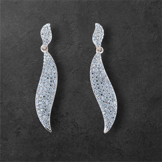 Reet & Riwaz's Shimmery Flame Rose Gold Drop Earrings, zirconia Rose Gold Plated Drops & Danglers for beautiful ladies.
