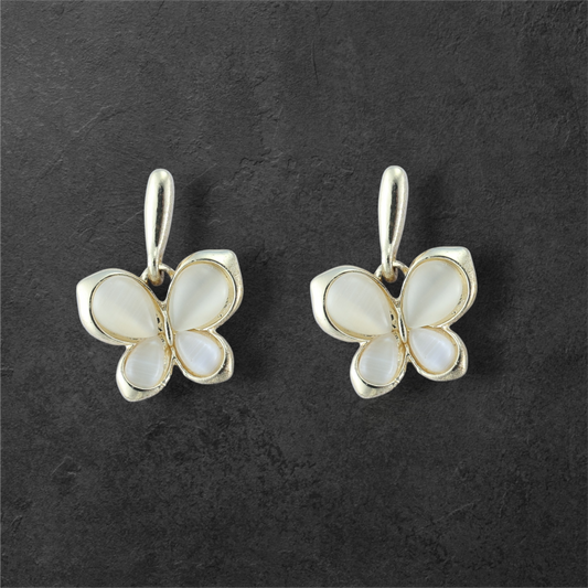Gold Plated Butterfly Stud Earrings for Women & Girls (Gold Plated Stud Earrings with Minimalist Design - Perfect for Casual & Formal Outfits)